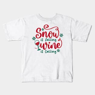 Snow is Falling is Calling Kids T-Shirt